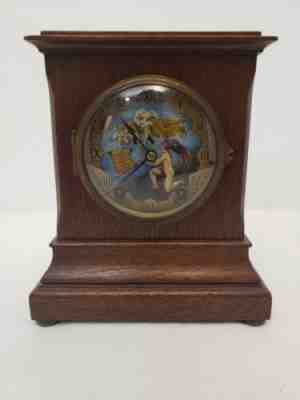 Seth Thomas Mantle clock & key 1847 vintage antique Wood with original Art 48J