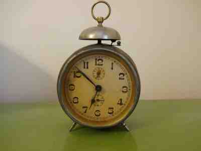 Antique German Haller Alarm Clock 1920's.Working.