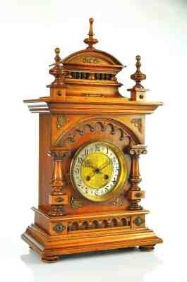 Gorgeous Antique German T.Haller Mantel Clock with Brass approx.1900