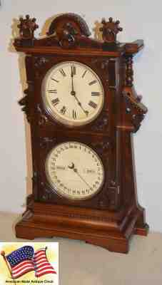 RARE & FULLY RESTORED SETH THOMAS PARLOR CALENDAR NO. 9 - 1885 ANTIQUE CLOCK    