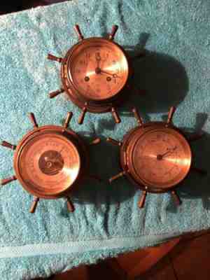 Vintage Salem Ships Bell Clock 8 Day , Compensated And Tide Master