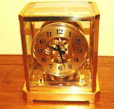Beautiful Early 1942 JAEGER LECOULTRE ATMOS II Gold Clock Excellent Working!