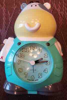 Vintage Rhythm Cow Talking Alarm Clock Japan Wake Up Don’t Sleep Your Life Away