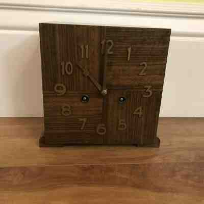 Gustav Becker Mental Clock Antique Vintage German P12 Movement Art Deco Mahogany