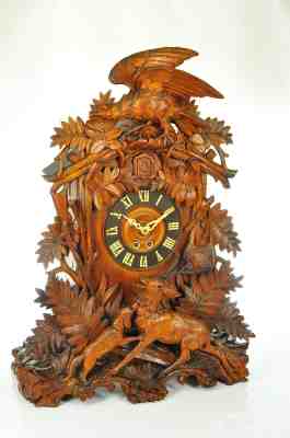 Amazing Antique Carved Black Forest Cuckoo Clock - HAND CARVED  approx. 1890