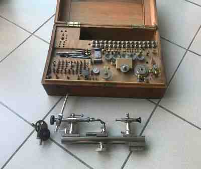 * Boley Reform * Watchmaker lathe w. Accessories Leinen Uhrmacher Drehbank