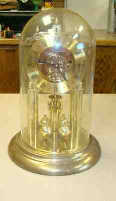 ELGIN HALLER CLOCK 1 JEWEL GLASS DOME GERMANY WORKING