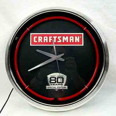 Craftsman Neon Wall Clock 80 Years Special Edition Collectible 2007 Man Cave