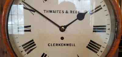 Antique Thwaites & Reed English Fusee Wall Clock c. 1900