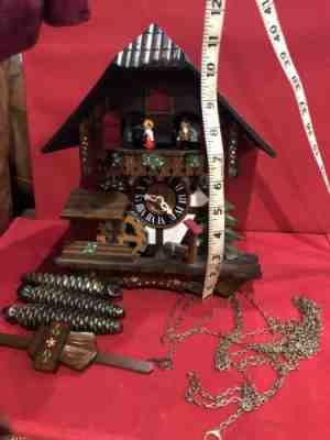 NICE SWISS LOTSCHER MUSICAL CUCKOO CLOCK WITH WATERWHEEL & DANCERS
