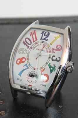Brand New In Box - Franck Muller Dual Time Stainless Steel Alarm Table Clock