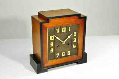 Superb 1930`Art Deco " Amsterdamse School " Mantel Clock , Palisander