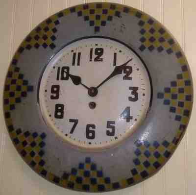 Antique Japy Freres French Provincial Tin Wall Clock 8-Day Key-Wind * Rare 1890s