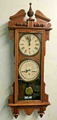 Rare Antique 1908 Waterbury Perpetual Calendar #33 Wall Clock