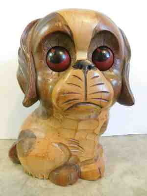 Oswald OSUHR Hand Carved German Rolling Eyes Dog Mechanical Clock- NOT WORKING