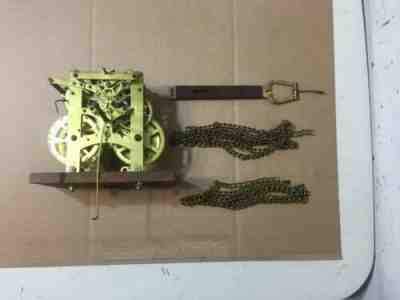 Antique New Haven Or Ithaca Ladder Chain Grandfather Clock Movement Parts