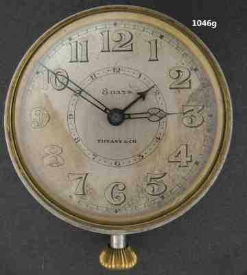 1046, vintage  64.97 mm Tiffany 8Day travel clock alarm, Continental Watch co