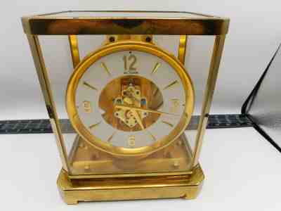 Jaeger LeCoultre Atmos 519 Clock Serial # 32596 Rich Gold Tone 1951 Keeps Time