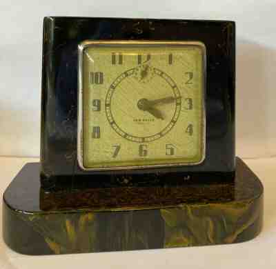 New Haven Brown/Green Marble Swirl Catalin Clock
