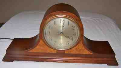 Early Westminster Chime Electric Wood Mantle Clock Telechron Motor Revere R-937