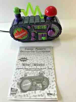 1995 Nickelodeon Time Blaster Rise Slime Alarm Digital Clock Am Fm Radio & BOOK 