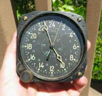 WW2 USN US NAVY Military 24 Hour Hr Aircraft Airplane Clock CDIA WALTHAM