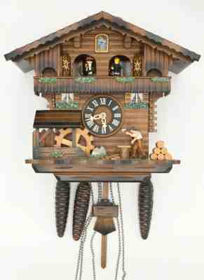 MAPSA Edelweiss Der frohliche Wanderer Wood Hand Carved Cuckoo Clock