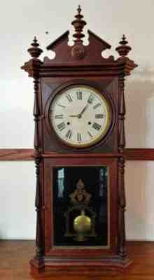 Early Solomon C. Spring Co (Welch Spring Co) Rosewood 8 Day Shelf Clock - RARE 