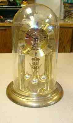 ELGIN HALLER CLOCK 1 JEWEL GLASS DOME GERMANY WORKING