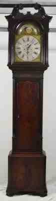 18th C. Mahogany Chippendale Tall Case Clock Grandfather Clock by Thomas Brown