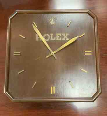 1960’s Vintage Wooden Rolex Dealer Wall Clock