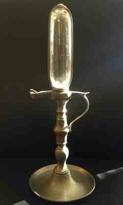 Rare Antique 1790-1820 Whale-Oil Glass Lamp Clock Time-Keeper Counter Piece