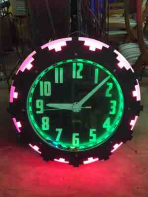 Aztec Cleveland Neon Clock