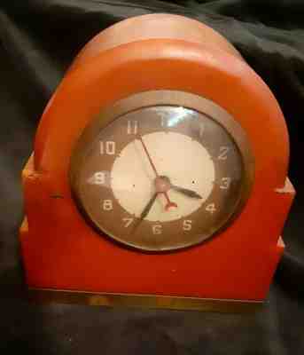 Vintage LACKNER  Neon Glow Clock Art Deco -Bakelite