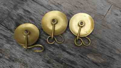 set of 3 antique brass waltham clock co. tubular chimes grandfather clock pulley