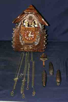 Cuckoo Clock Germany Romance Der Frohliche Wanderer Edelweiss Swiss  #2708 A2