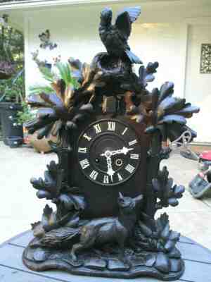 Antique G.H.S. Black Forest Shelf/Mantle Cuckoo Clock 