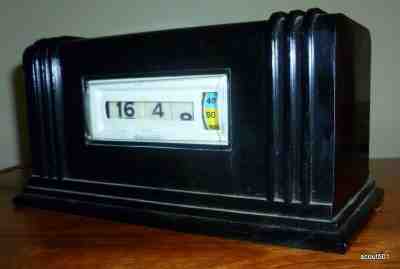 Vintage 1965 Bakelite Art Deco Pennwood Numechron Tymeter 100 24hr Clock Works