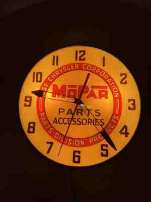 Vintage Rare Authentic Original Mopar Parts Accessories Light Up Wall Clock