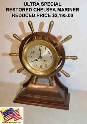 CHELSEA MARINER 6" DIAL SHIP'S BELL STRIKE CLOCK - SUPERB MODEL - SPECIAL PRICE 