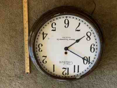 VINTAGE 1920 WARREN TELECHRON  18 inch  State hospital WALL CLOCK