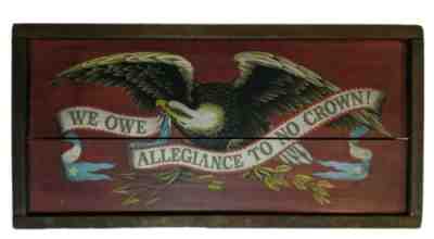 Huge Vintage USA Revolution Eagle Wood Sign We Owe Allegiance No Crown Patriotic