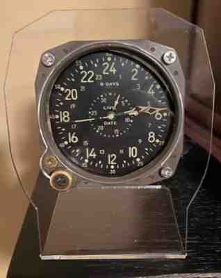 World War 2 Era Waltham Military Aircraft Clock  CDIA Cockpit Clock WWII Works