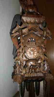 big original cuckoo clock black forest 8 day mechanical 2 melodie with dancer