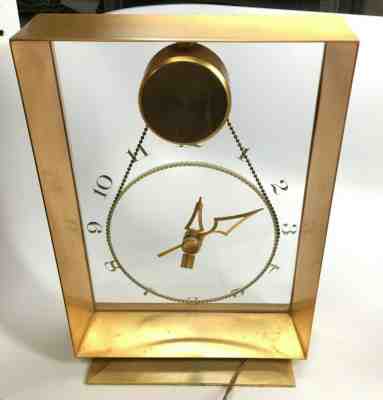 Vintage Art Deco 1960’s Jefferson Suspense Clock Model 580-191 Runs