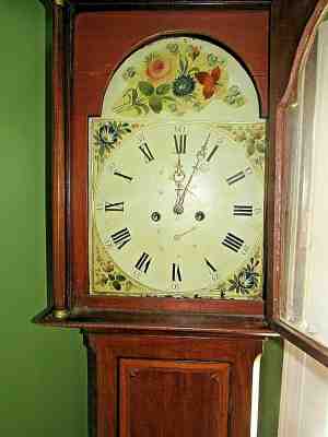 Antique Scottish Late 18th Century Inlaid Mahogany and Pine Tall Case Clock