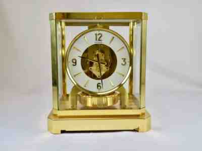 LeCoultre Atmos Perpetual Motion Clock Brass & Glass 1968 All Original Condition