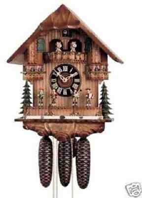 RARE Hones 8671T Moving Band 8 Day Musical Chalet Cuckoo Clock