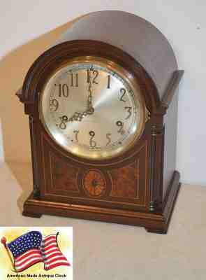 RESTORED SETH THOMAS MAHOGANY MID SIZE ANTIQUE WESTMINSTER CHIME CLOCK 96 - 1928