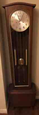 Vintage Daneker Mid Century Floor Clock Walnut Excellent Condition